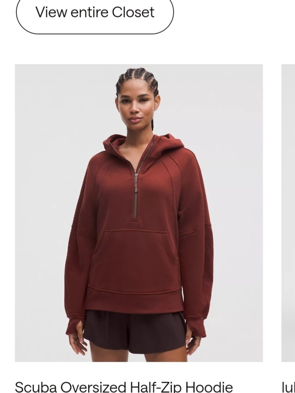 Lululemon Women's Scuba Ovrrsized Half-Zip Hoodie - Burgundy - Picture 5 of 5